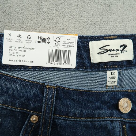 Seven7 Jeans Women's Size 12 Blue High-Rise 90's Straight Denim 29" Inseam NWT - Picture 9 of 16